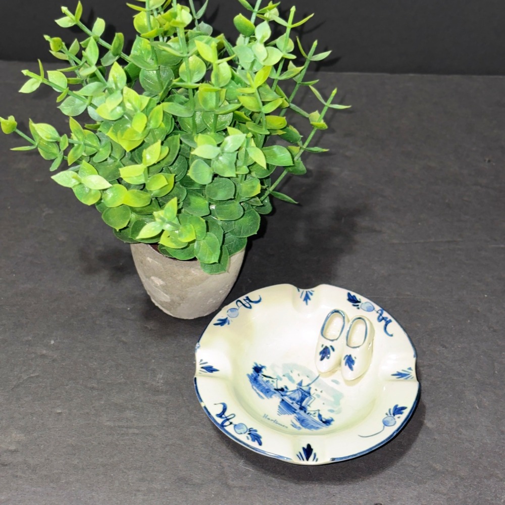 Regina Delft Blue Holland Ashtray Windmill Harlingen 3D Clogs Ceramic Vtg